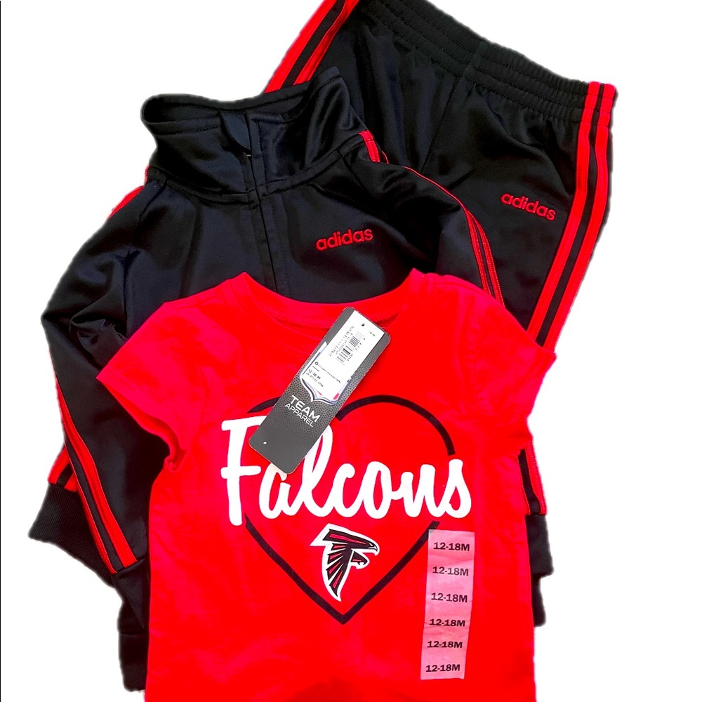 3pcs. Adidas jogging suit w/ NFL Tee